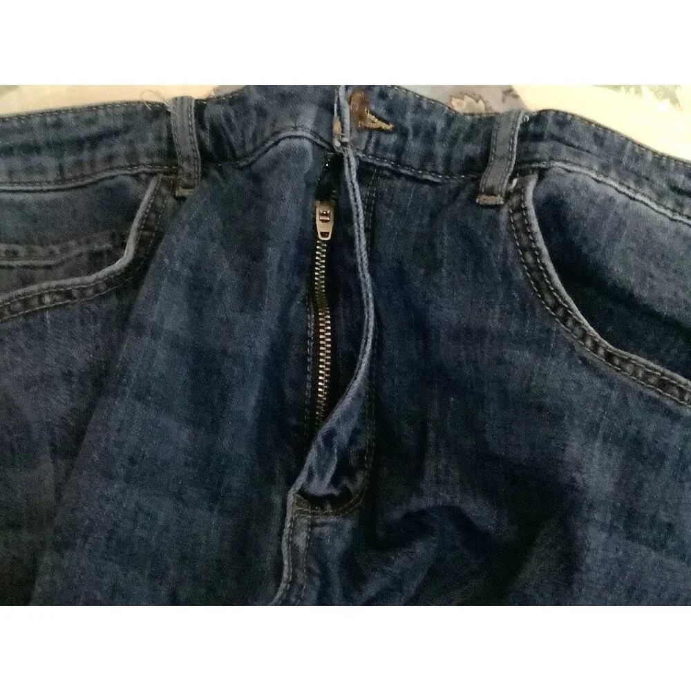 Pilcro Mid-Rise Blue Denim Wide-Leg Womens Jeans Size 31 - Picture 7 of 7